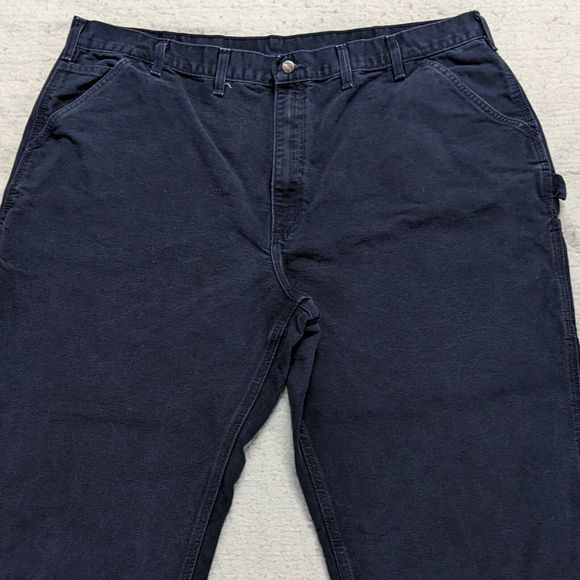 Carhartt B11-MDT Duck Canvas Loose Fit Carpenter Work Pants 43x28 Dark Blue - Picture 8 of 14